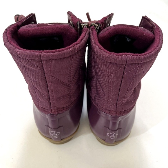 Sperry Saltwater Quilted Nylon Duck Boots Purple Waterproof Snow Winter SZ 9 NWO - Picture 6 of 9